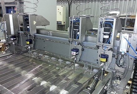 Custom CNC water-jet machine with material recovery, sector of activity: Pharmaceuticals.